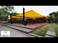 Hamburg retractable motorized commercial shade sail canopy system