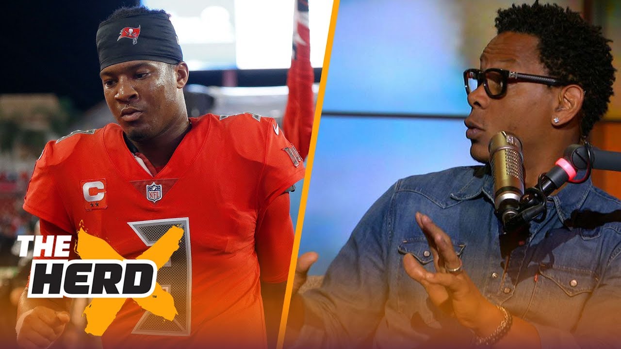 football score Eric Davis on Jameis Wiston after Week 5 loss, Cam Newton's apology and more | THE HERD
