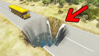 ขับรถด้วยความเร็วสูง! กระโดดข้ามหลุมยักษ์จะรอดไหม.? BeamNG.drive Part69