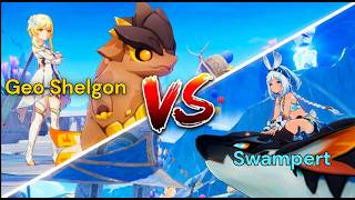 Geo Shelgon vs Swampert! 🌊⚡ | Alcyon Chapter 1 Part 3 #genshinimpact #paimon #pokemon