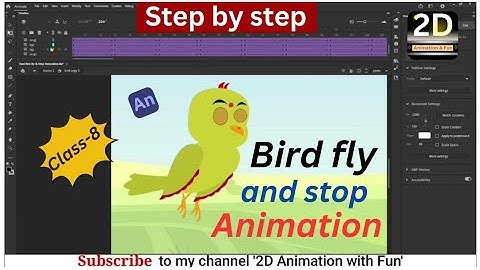 bird animation/how to make bird fly and stop animation/adobe animate tutorial in hindi/animate cc