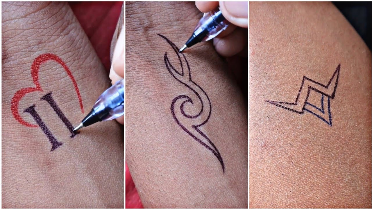 new tribal tattoo // H❤️G combination letter tattoo & simple tattoo designs