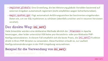 Können PHP-Einstellungen unter IIS6 Ähnlich wie .htaccess in Apache Überschrieben Werden?