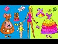 Paper Dolls Dress Up - Costumes Mother and Daughter Clothes Beauty Contest - Barbie Story & Crafts