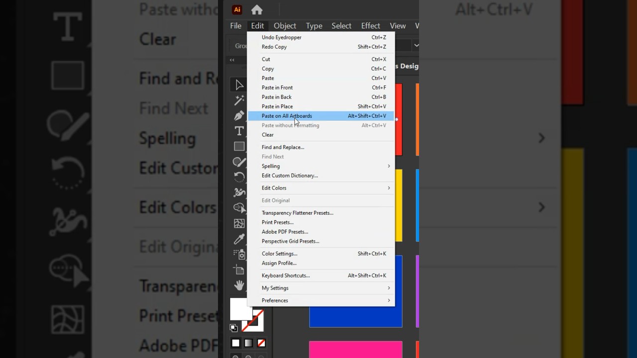Tips paste on all artboards in illustrator 