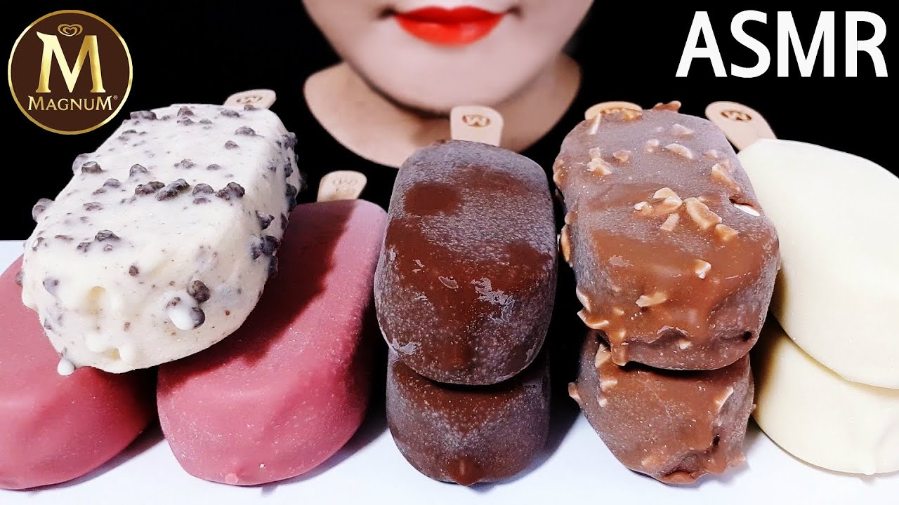 ASMR MAGNUM CHOCOLATE ICE CREAM DESSERT 매그넘 초콜릿 아이스크림 디저트 먹방 (EATING SOUNDS) MUKBANG チョコレートアイスクリーム