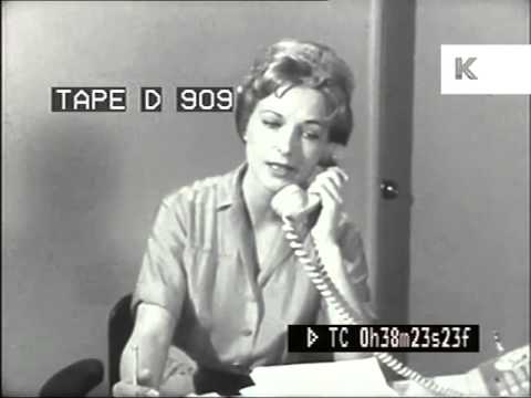 Late 50s Early 60s Office, Secretary on the Telephone, Businessman