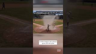 Little Leaguer Gets Caught in Dust Devil #shorts