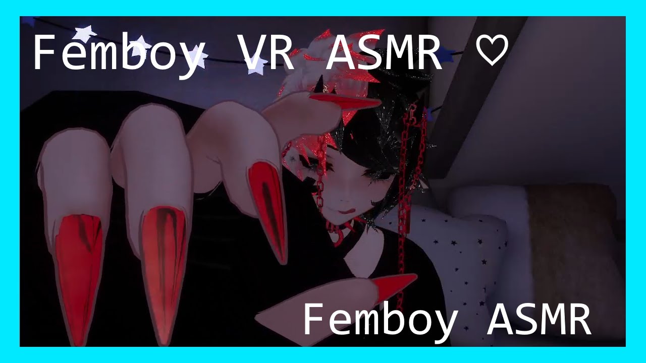 VR Femboy Sleep ASMR ♡ ~ Femboy ASMR (Hair Brushing) (Face Touching) (Water Noises) (ASMR Triggers)
