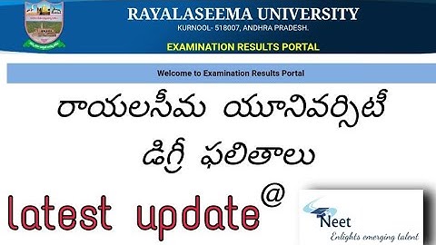 Rayalaseema University degree results 2021 | RUK degree results 2021 | degree 1st 3rd 5th sem result