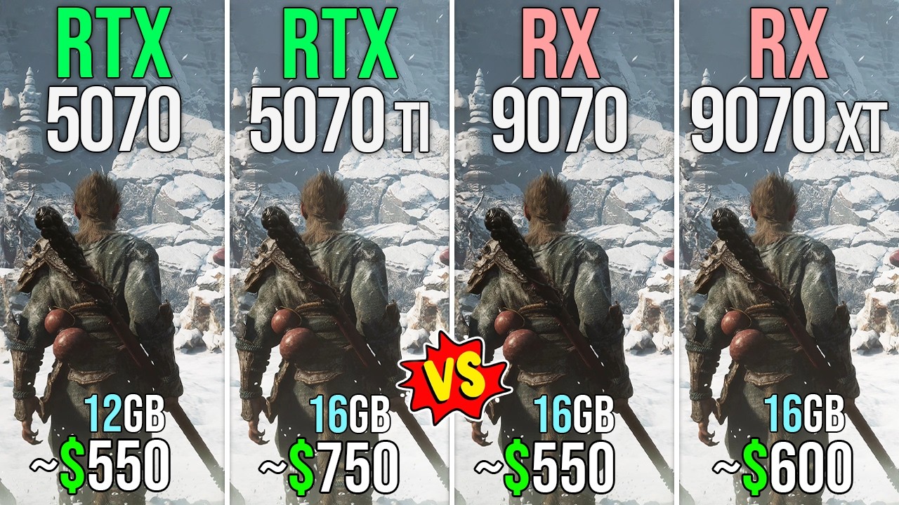 RTX 5070 TI vs RTX 5070 vs RX 9070 XT vs RX 9070 - Test in 20 Games ...