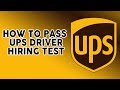 How to Pass UPS Driver Hiring IQ and Aptitude Test