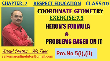 Chapter 7 |COORDINATE GEOMETRY |Exercise 7.3| Q.No 5|HERON