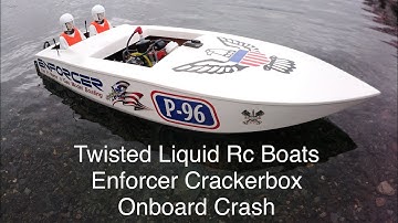 Enforcer Crackerbox Rc Boat Onboard Crash