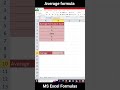 How Average Formula work in MS Excel - Ms excel tips and tricks - excel formulas #shorts