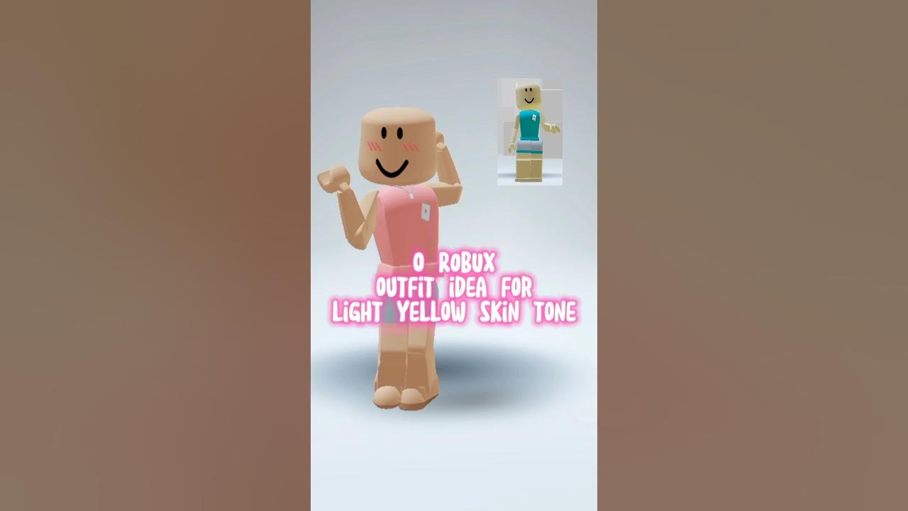 0 Robux Outfit (Light Yellow Skin Tone Girl Avatar) #roblox  #robloxfreeitems #0robuxavatar 