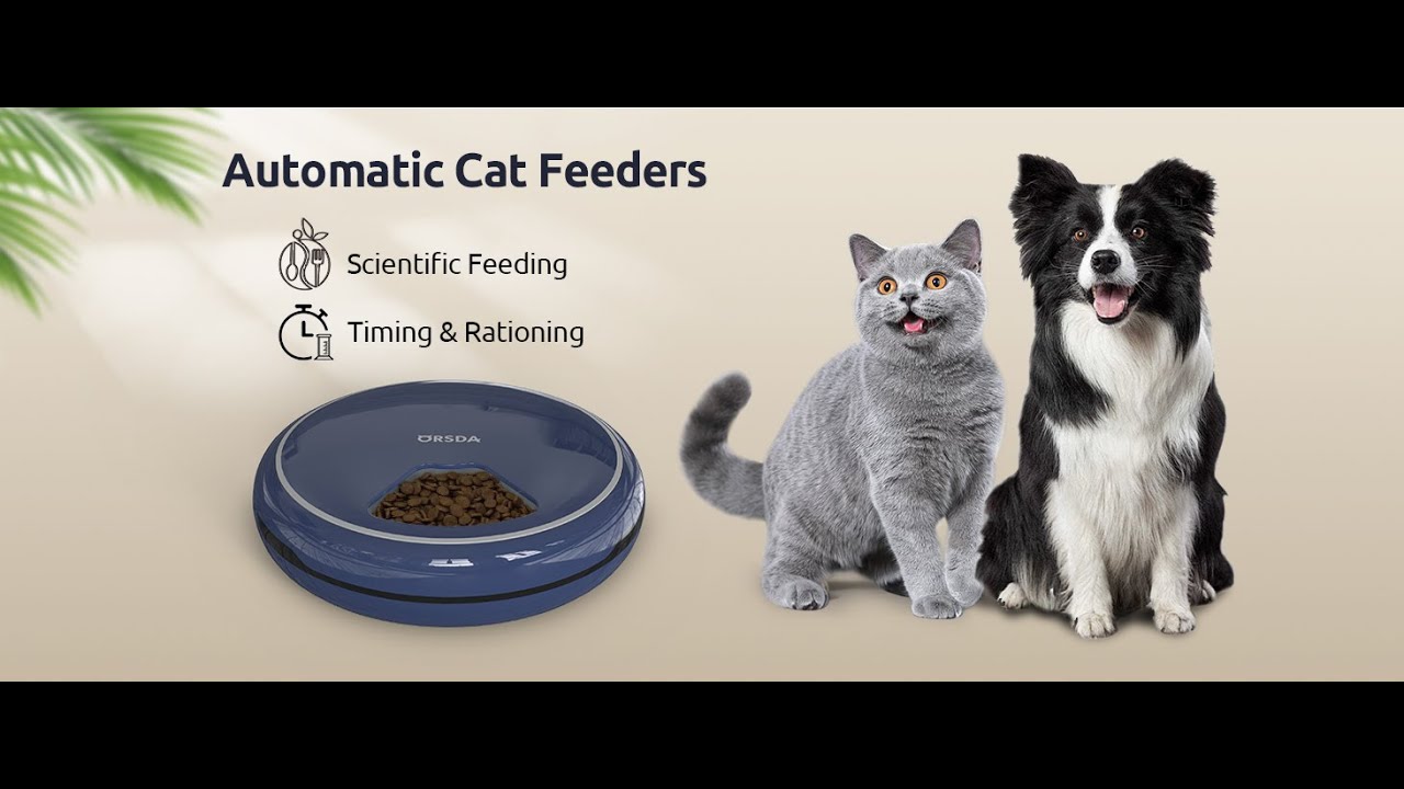 ORSDA Automatic Cat Feeder, 5 Meal Timed Pet Feeder with Timer