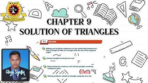 PDPR Additional Mathematics Form 4 KSSM Chapter 9 Solutions of Triangle (9.1)