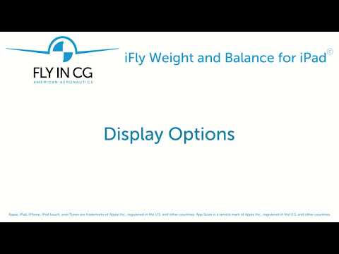 iFly Weight and Balance Custom Display Options
