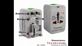 CON26 Adaptador Universal Viajero AC: América, Europa y Reino Unido COMPUTOYS ML