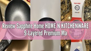 Review Sapphire Home HOME N KITCHENWARE 9-Layered Premium Marble Pan- Ceramic Marble Wok - Easy to C