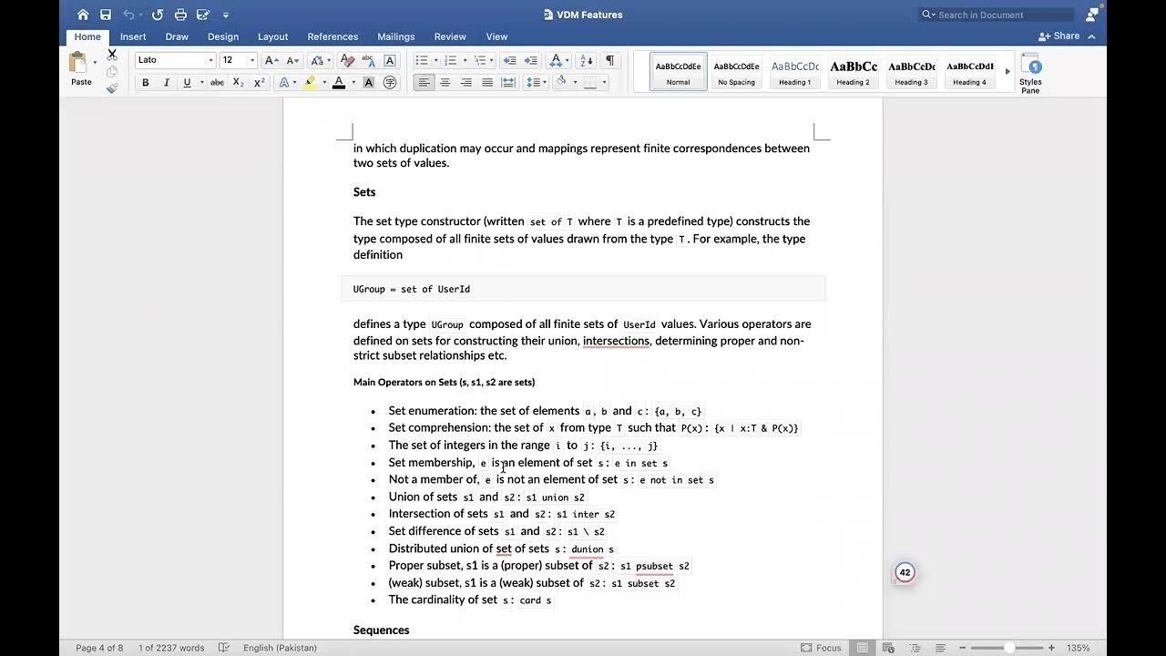 Formal Methods in Software Engg VDM-SL vs VDM SL++ (Basic Types, Sets ...