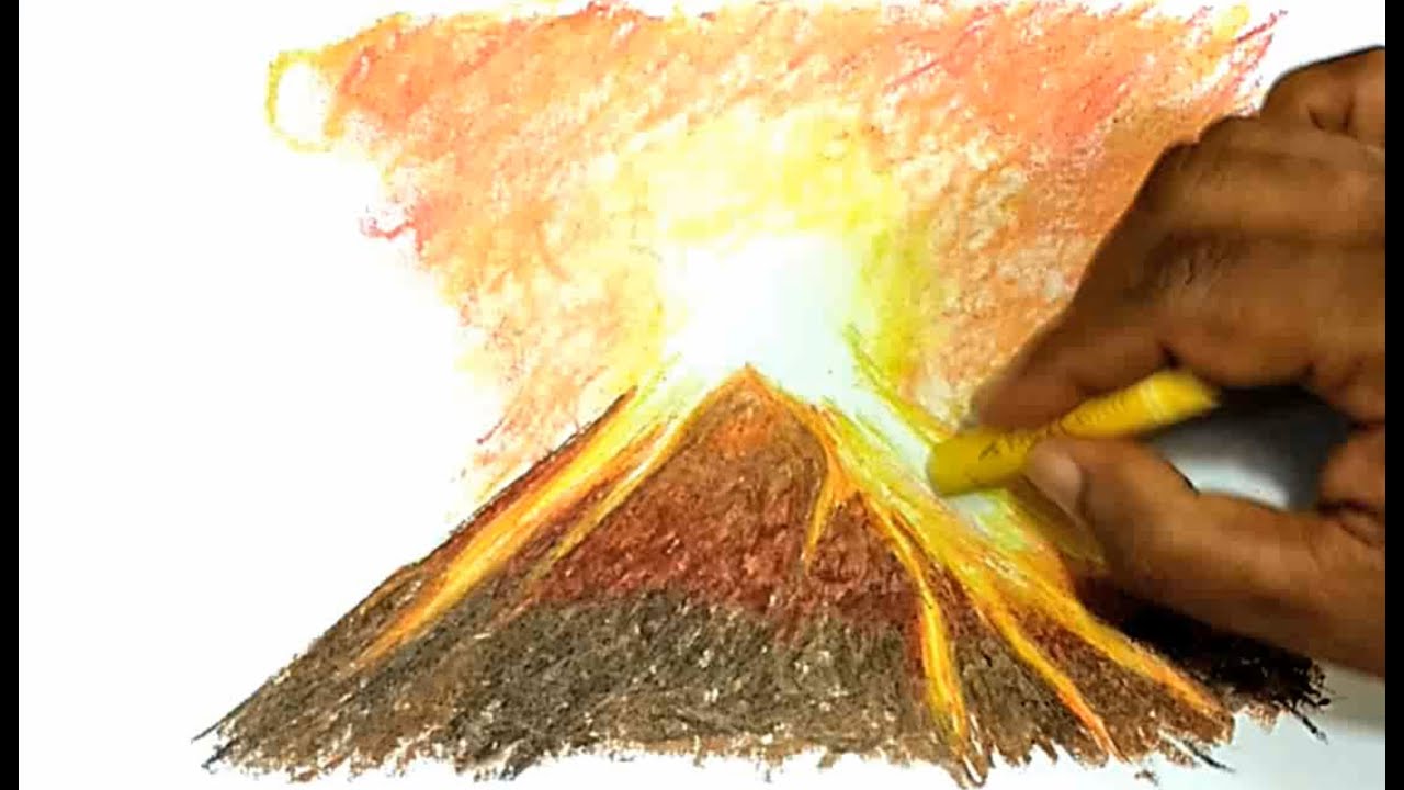 Painting Easy Nature Volcano Drawing - Disonancia Sentv3