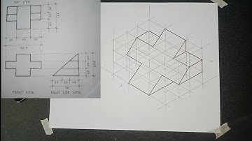 ORTHOGRAPHIC PROJECTION CONVERT TO ISOMETRIC DRAWING (EXAMPLE #10)
