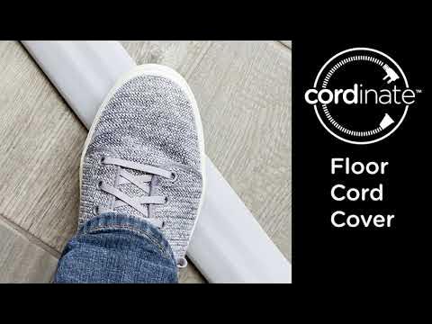 Cordinate 6 ft Extension Cord Cover Floor, Cord Protector / Management,  Cord Concealer, Cable Hider and Cable Raceway, Gray, 47348