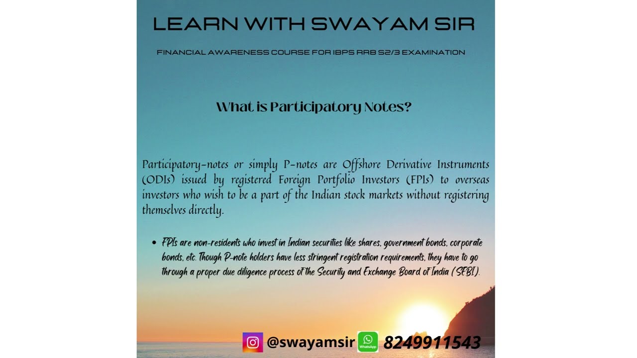 LEARN WITH SWAYAM SIR (PARTICIPATORY NOTE)
