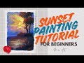 Tropical Sunset Painting Tutorial for Beginners | Easy Palm Tree Sunset Silhouette Art | missart2291