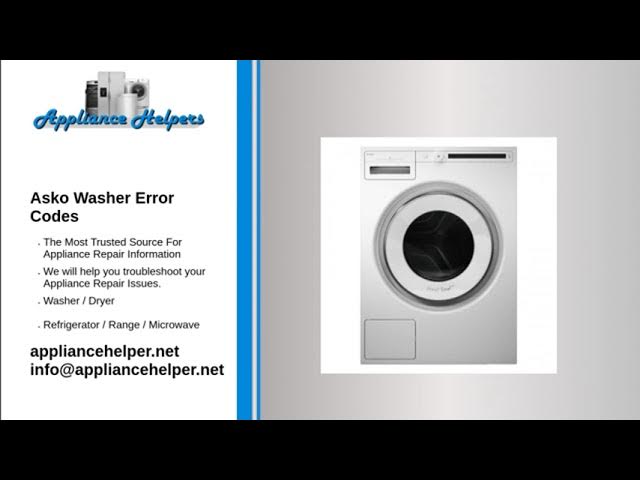 Asko Washer Code F3: Fixing Error for Optimal Performance