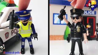 Voitures de police et histoires de jouets. En direct. La poursuite des bandits