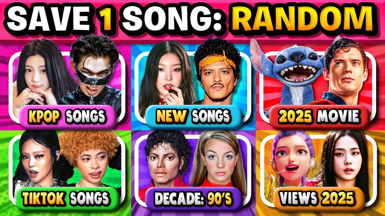 Save One Song: RANDOM Rules, Newer Challenging Rules, 8 Songs quiz | Music Quiz