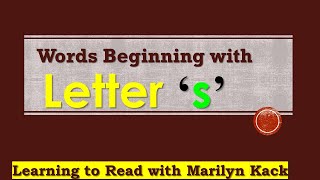 Words Beginning with 's' Part 1 (cvc and cvcc)