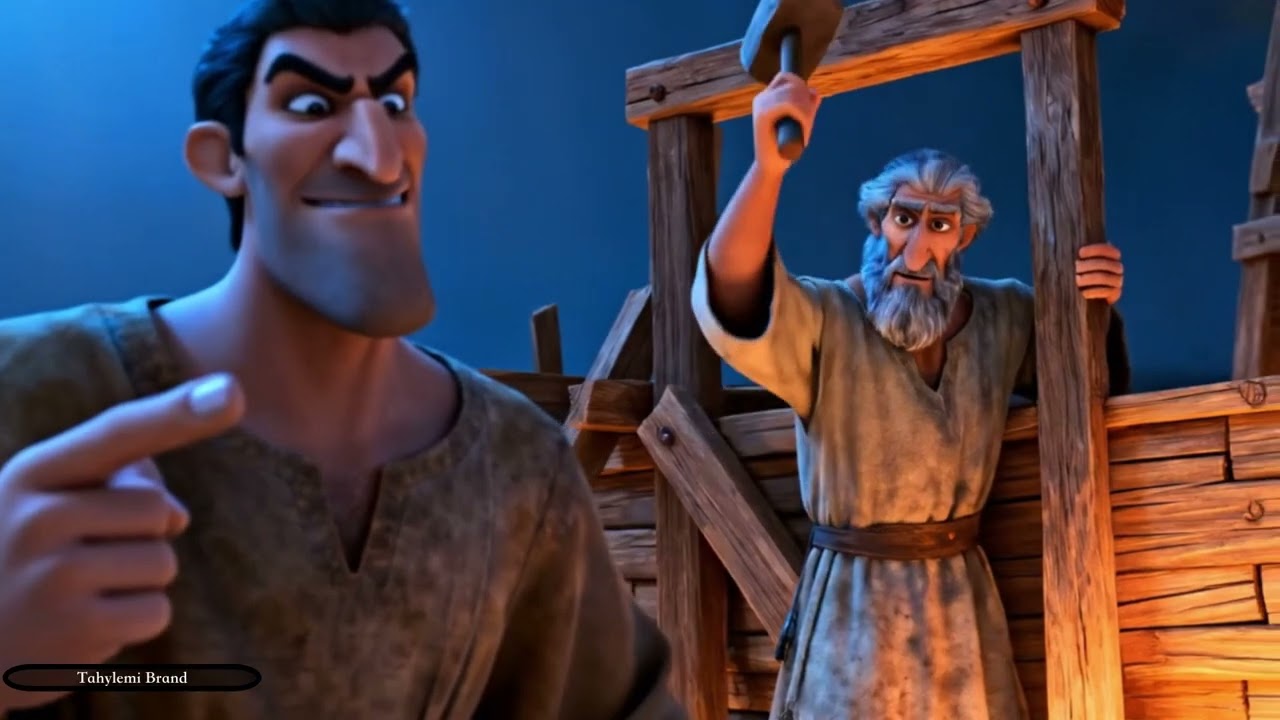 Arche de Noe  bible deluge Dieu IA DESSIN ANIME AI