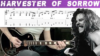 METALLICA - HARVESTER OF SORROW (Guitar cover with TAB | Lesson) Resimi