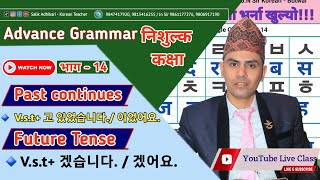 Past Continuous, Future Tense Korean Grammar Class By Salik Adhikari Korean Language Instructor