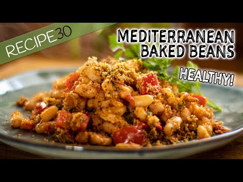 Mediterranean Baked Beans a Healthy Vegetarian Meal