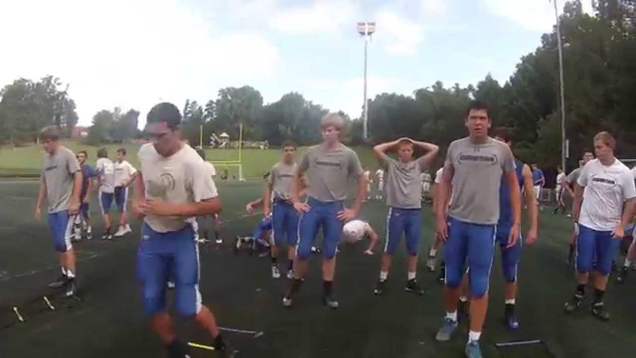 Charlotte Christian HS football Camp workout 1 12 YouTube