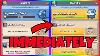 How To Complete Quests QUICKLY And Get A FREE Legendary Chest! | Clash Royale