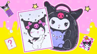 🖇️paper diy📓] KUROMI SCHOOL SUPPLIES Blind Bag unboxing!  ASMR💕  🖇️종이 DIY📓] 쿠로미 학교용품 블라인드백 언박싱