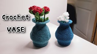 How to crochet a flower vase for beginners quick & easy step by step tutorial