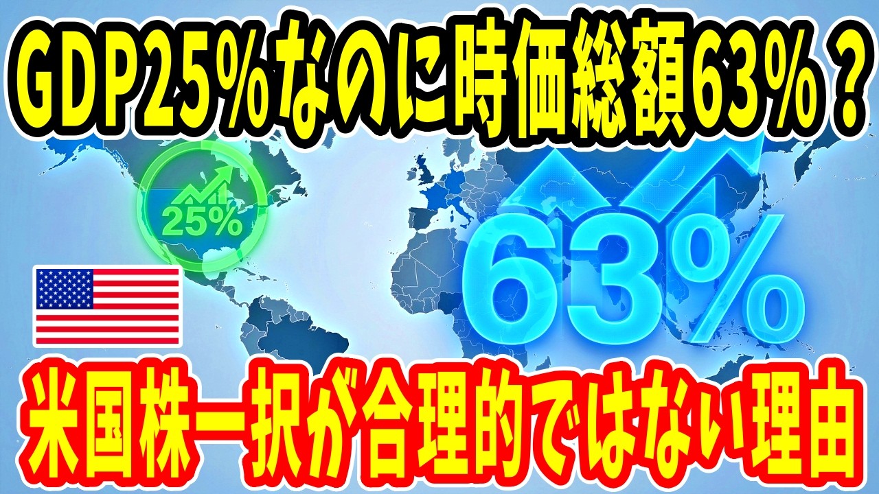 【米国株一択の末路】GDP25%なのに時価総額63%の異常。2026年に投資家を襲う「二重の罠」とは？