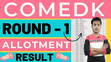 comedk round 1 allotment 2022 | comedk seat allotment result 2022