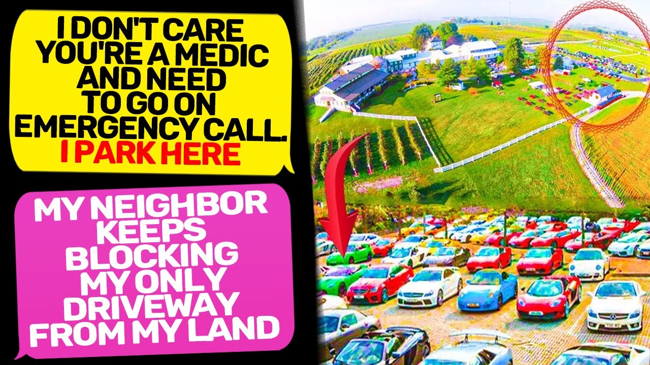 NEIGHBOR KAREN DEMANDS I LET HER CAR OUT OF MY LAND! I Am the Owner of ...