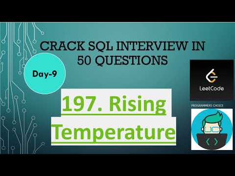 #197 Rising Temperature | Crack SQL Interview in 50 Qs #mysql | Programmers Choice #leetcode #mysql