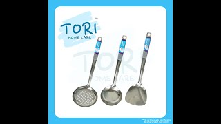 Tori Home Stainless Steel Turner & Ladle Spatulas Senduk Goreng Frying Sudip Steel Ladle