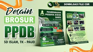 CARA MEMBUAT DESAIN BROSUR PPDB SEKOLAH SD, BROSUR TK & BROSUR PAUD -  FREE DOWNLOAD FILE CDR