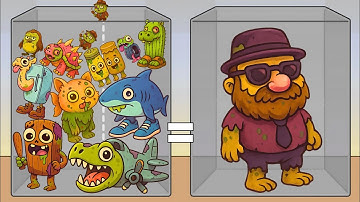 Merge Master: Funny Drop (Zombie Brainrot) - Tung Tung Sahur - Suika Game Gameplay Walkthrough 